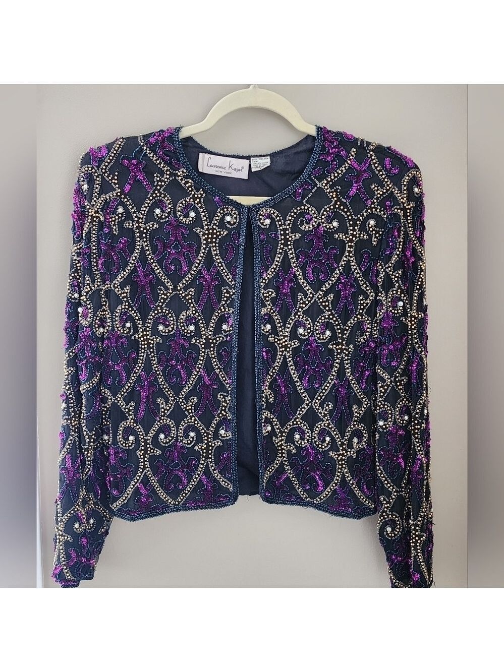 Vintage Lawrence Kazar Embellished Blazer Jacket #1553